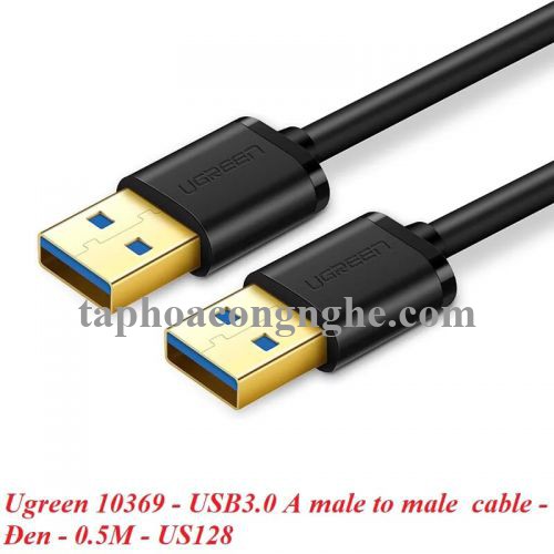 Ugreen 10369 0.5M màu Đen Cáp 2 đầu USB 3.0 dương cao cấp US128 30010369